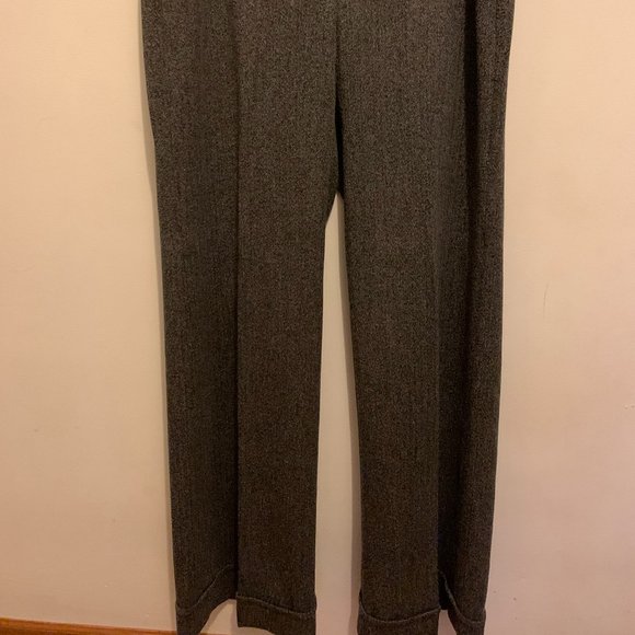 Charcoal Herringbone wide-straight leg pants (Size 8) - Picture 2 of 5